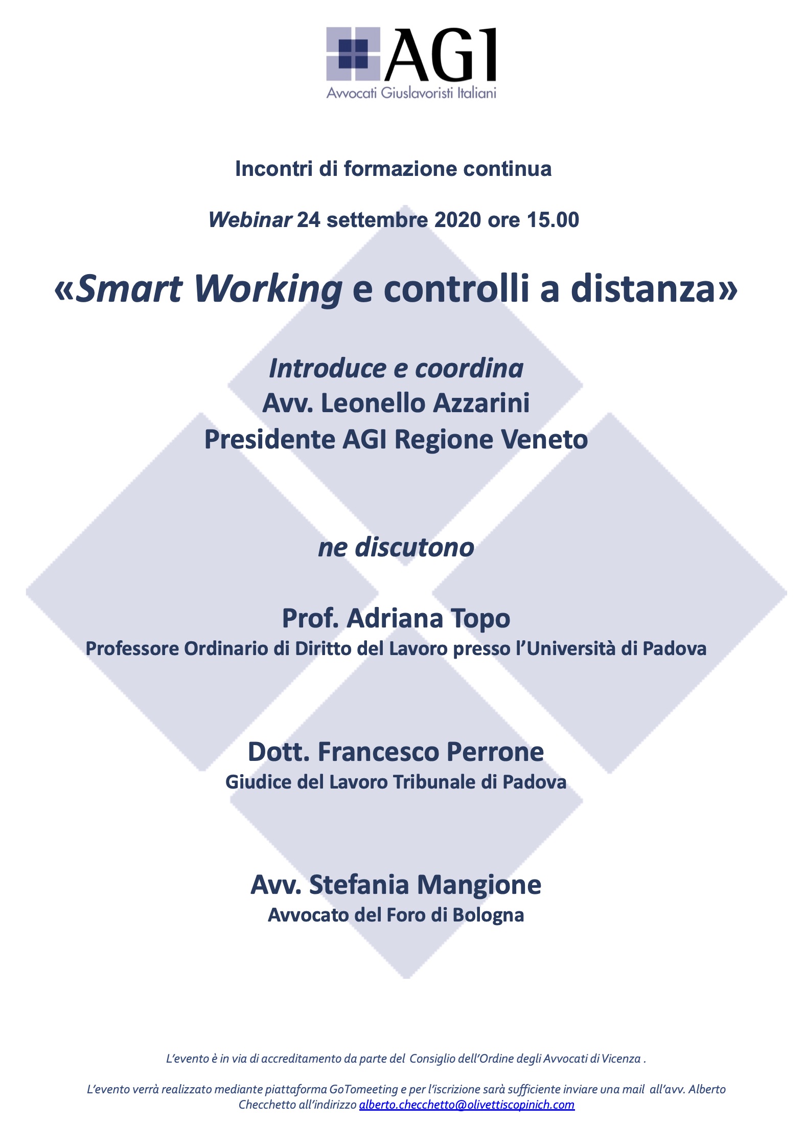 Webinar «Smart Working e controlli a distanza»